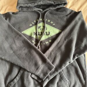 KUIU Men's Black Hoodie with Green Logo